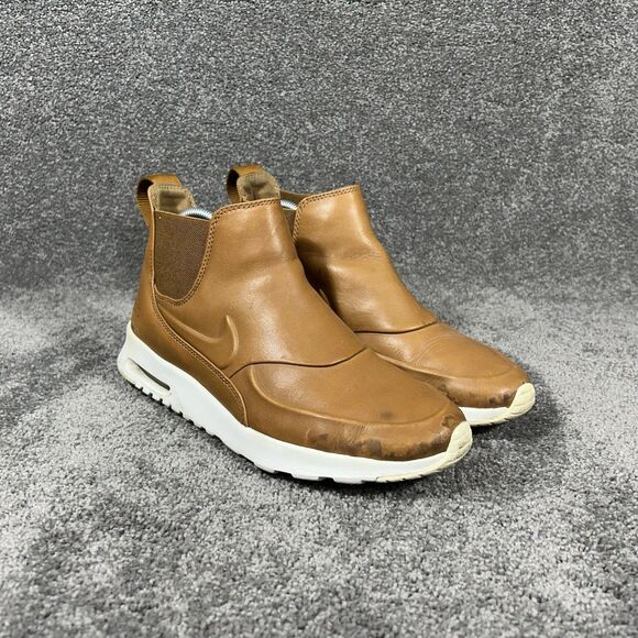 Nike Air Max Thea 859550-200 Women’s Sz 9 Ale Brown Leather Slip On Mid Boots - Picture 2 of 11